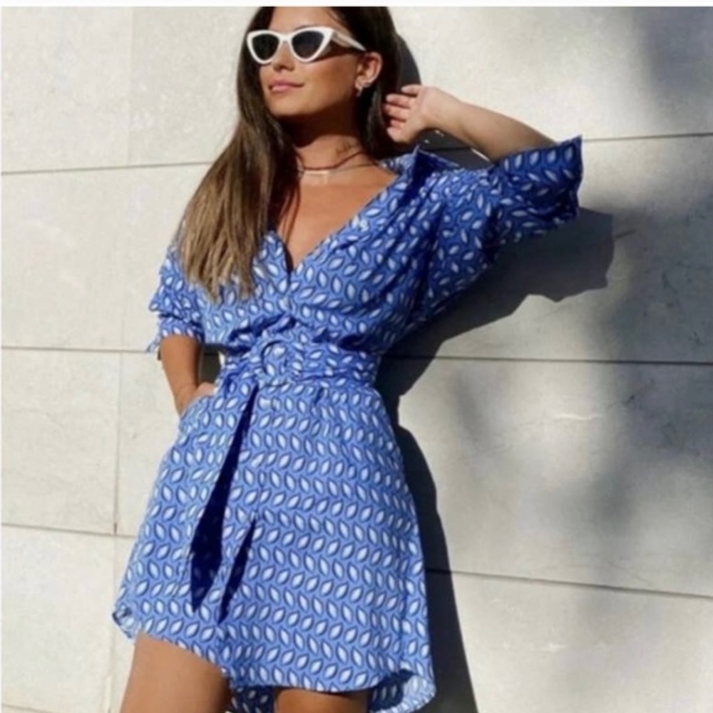 ZARA 'The Gia Dress' Sky Blue Shirt Dress
